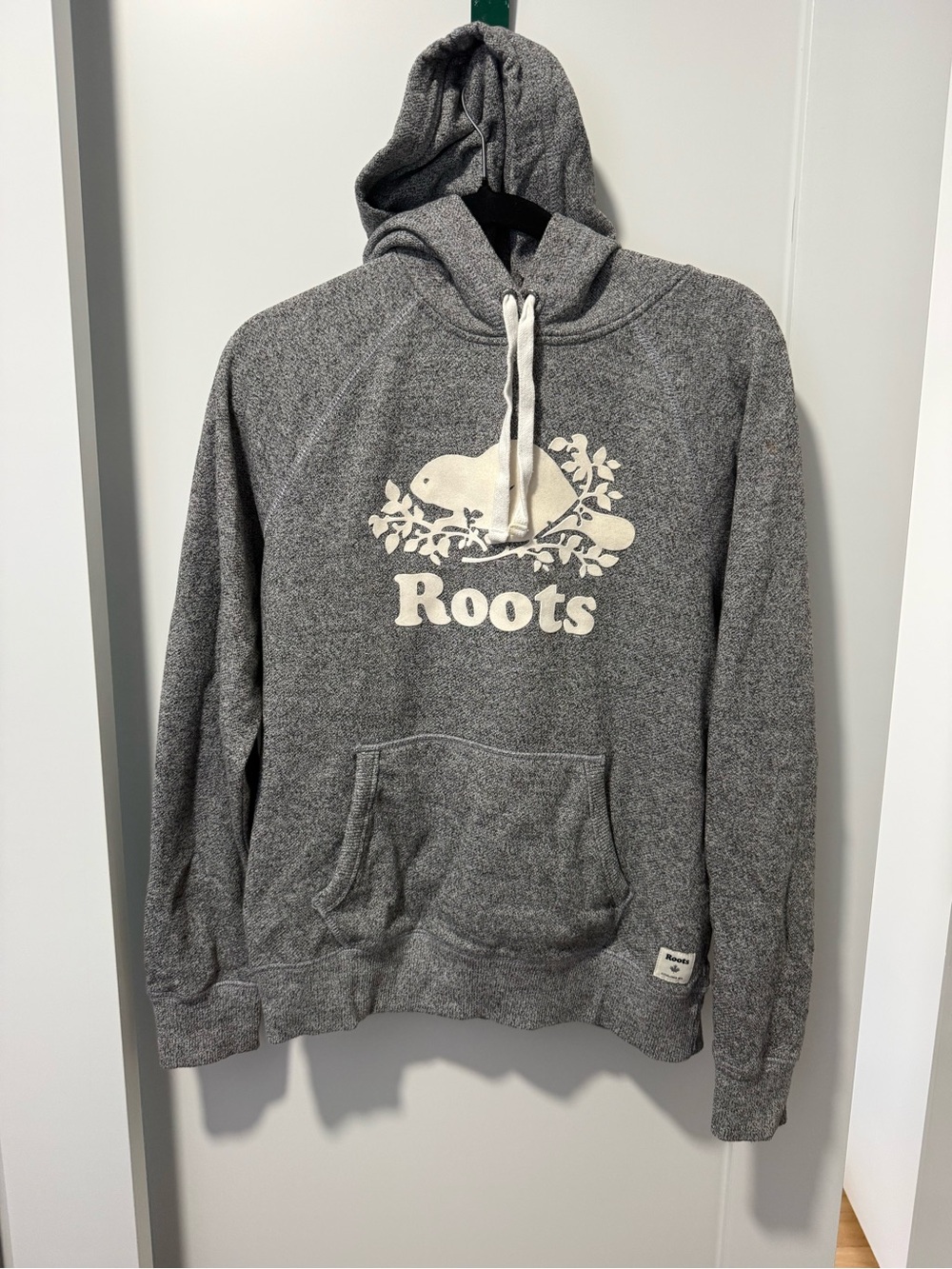 Roots Gray Hoodie with Cream Logo